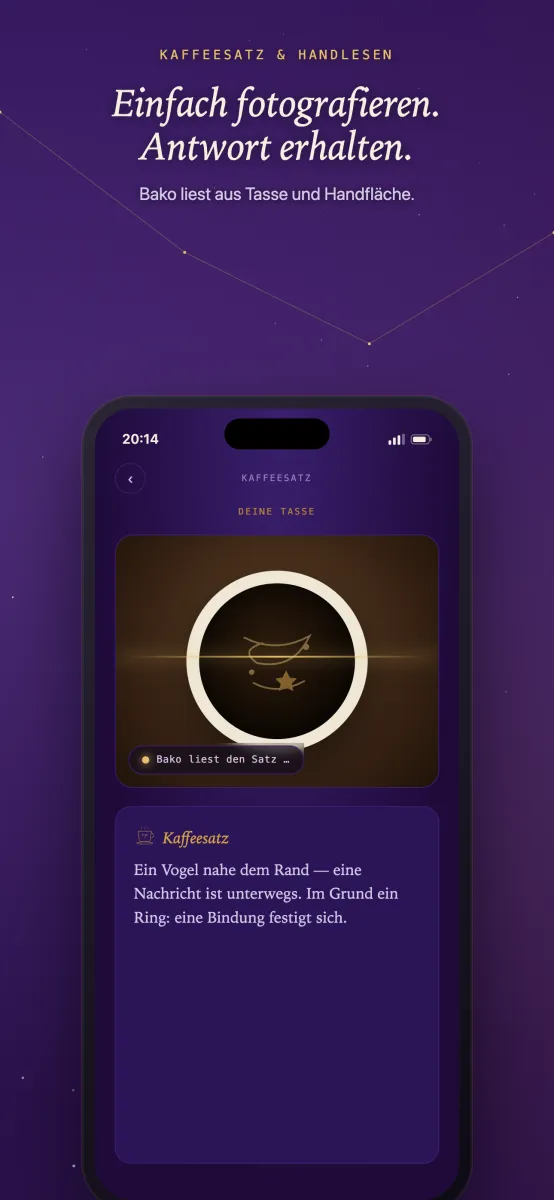 Bako: Kaffeesatz per Foto deuten